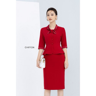 Áo sơ mi kiểu dáng peplum phong cách hàn quốc chất liệu tuyết mưa măc đi làm đi chơi