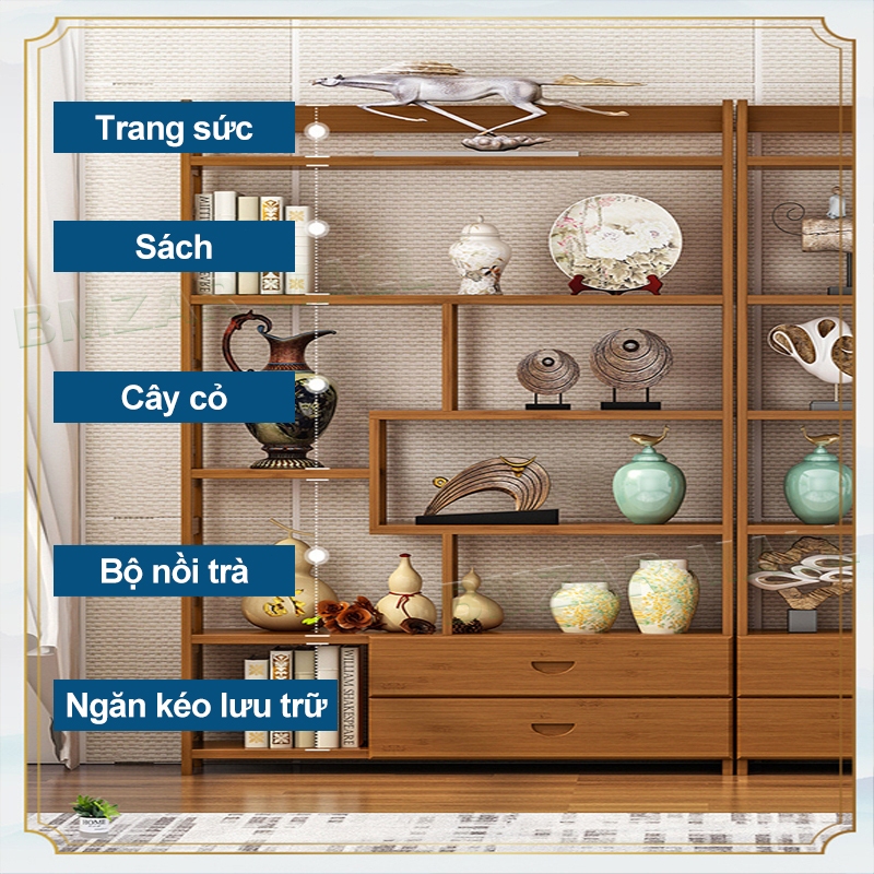 HEINO Kệ Gỗ Tre Trưng Bày Kệ Sách Để Sàn Nhiều Ngăn Hiện ĐạiKệ Để Đồ Decor Phong Cách Vintage Cổ Điển | BigBuy360 - bigbuy360.vn