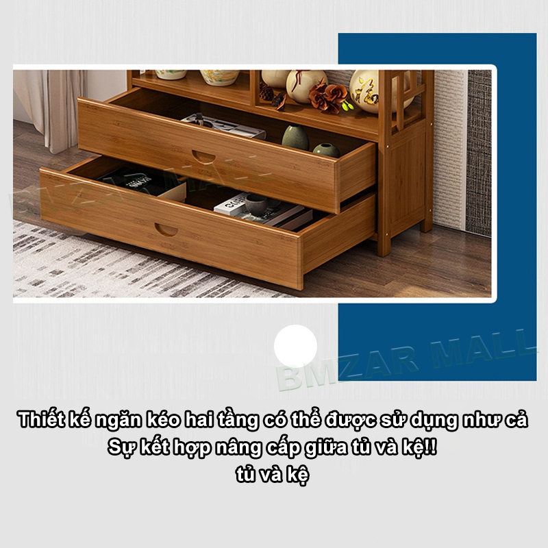 HEINO Kệ Gỗ Tre Trưng Bày Kệ Sách Để Sàn Nhiều Ngăn Hiện ĐạiKệ Để Đồ Decor Phong Cách Vintage Cổ Điển | BigBuy360 - bigbuy360.vn