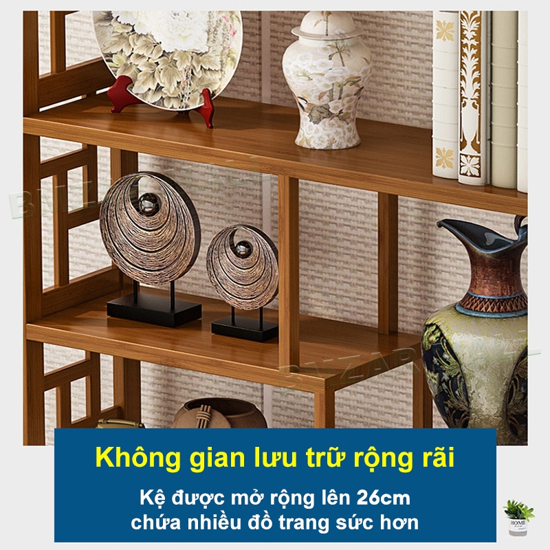 HEINO Kệ Gỗ Tre Trưng Bày Kệ Sách Để Sàn Nhiều Ngăn Hiện ĐạiKệ Để Đồ Decor Phong Cách Vintage Cổ Điển | BigBuy360 - bigbuy360.vn
