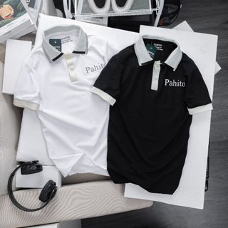 PAHITO Áo polo nam cổ bẻ ngắn tay in chữ chất cvc thoáng mát thấm hút mồ hôi PL7