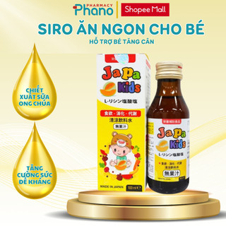 Siro Ăn Ngon Cho Bé Japa Kids Chính Hãng Hỗ Trợ Bé Tăng Cân Kích thích Ăn Ngon Con Cao Lớn Vượt Trội