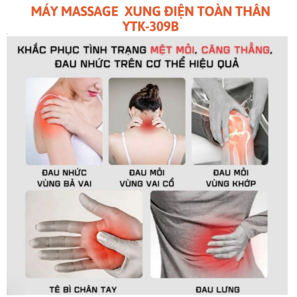 Máy massage cổ vai gáy xung điện YTK-309B hỗ trợ tăng cường tuần hoàn máu, máy mát xa tại nhà
