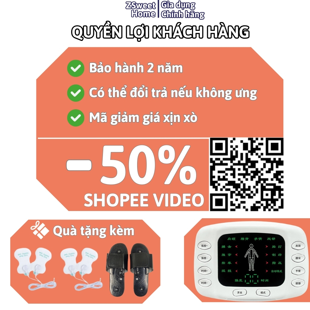 Máy massage cổ vai gáy xung điện YTK-309B hỗ trợ tăng cường tuần hoàn máu, máy mát xa tại nhà