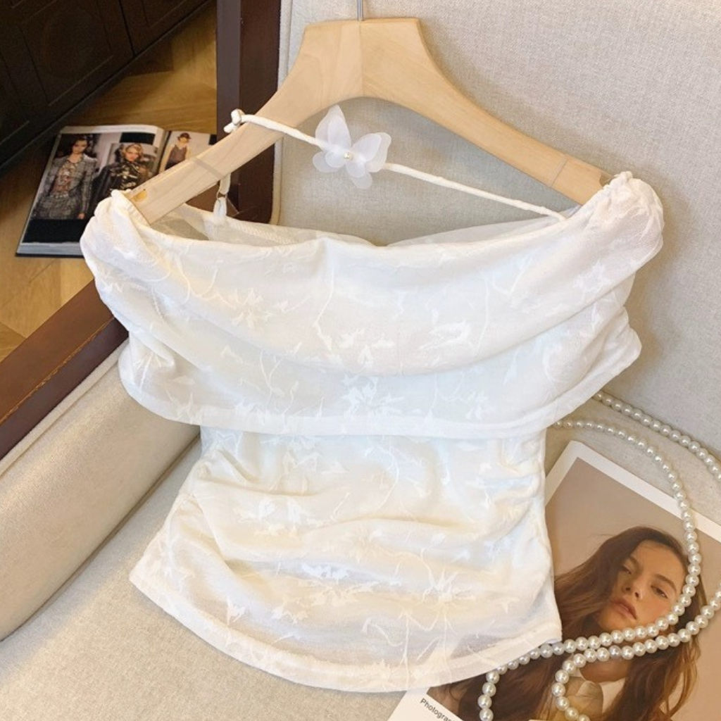 (QC loại 1) Áo Trễ Vai Có Nơ Xinh Xắn, Áo Trễ Vai Ôm Body, Áo Trễ Vai Dành Cho Nữ KARA 527- Vải thun ren co giãn, 2 lớp | BigBuy360 - bigbuy360.vn