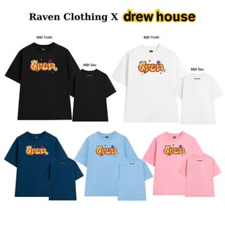 Áo Thun Drew Logo Hoa RAVEN cao cấp form Oversize 100% Cotton 250GSM unisex Nam Nữ