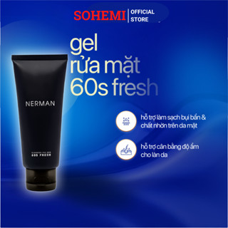 Gel rửa mặt ngừa mụn nam Nerman Nano Curcumin 60s Fresh 100ml