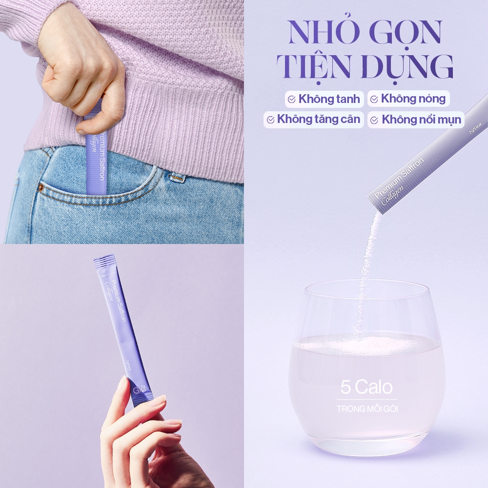 Bột Uống Collagen Cao Cấp Kết Hợp Saffron Gilaa (60 gói x 2g)