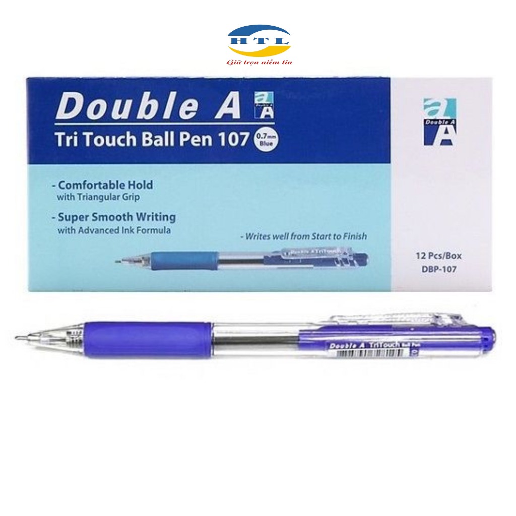 Bút Bi Double A Tritouch Ball Pen Ngòi 0.7mm Chính Hãng Double A, Nét To ( đủ màu )