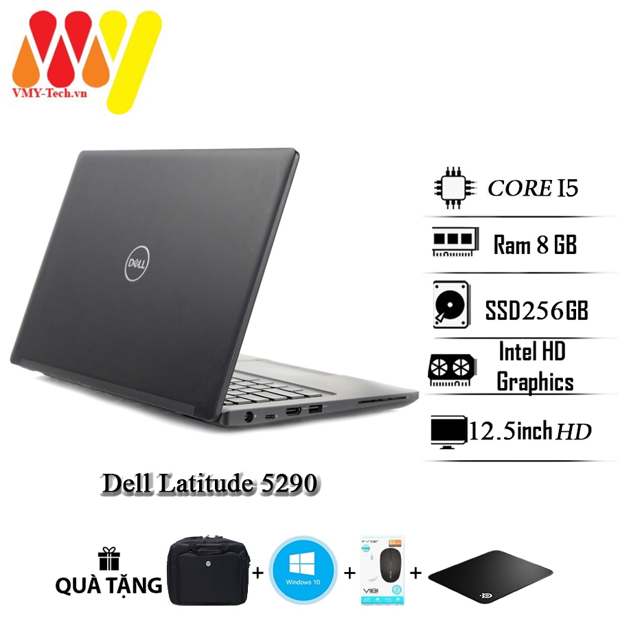 Dell Latitude 5290, laptop Dell E5290, Core i5-8350U/8GB/256GB SSD/12.5inch HD, kèm bộ quà tặng