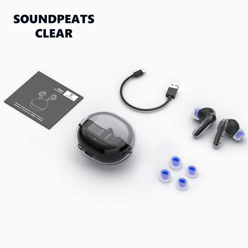 Tai nghe True Wireless SoundPEATS Clear / ClearPods | Mic Kép ENC | Bluetooth 5.3 | BigBuy360 - bigbuy360.vn