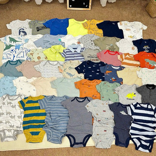 Set 3-5 body chip carters xuất dư cho bé sơ sinh tay ngắn/ Bodysuit cho bé gái, bé trai - S3BT S3BG