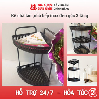 Kệ nhà tắm, nhà bếp inox góc 3 tầng