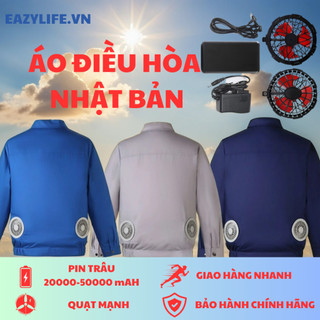 Áo điều hoà quạt gió làm mát đủ phụ kiện, dùng được 10- 15h, chính hãng