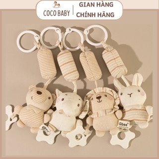 Gấu treo xe - Gấu treo cũi cho bé, đồ chơi đẩy xe treo cũi cho bé. Tích hợp lục lạc , chuông gió  và bíp bíp