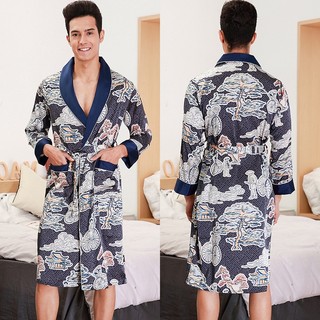 Áo ngủ kimono nam gợi cảm - áo choàng tắm nam sang trọng - freeship ivy244