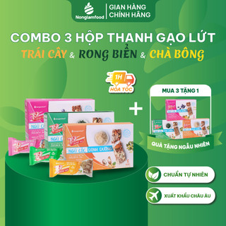 Thanh năng lượng gạo lứt ngũ cốc Top Energy Bar (Chà bông/ Rong biển/ Trái cây) Nonglamfood hộp 136g