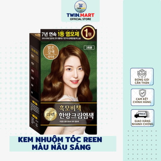 MÀU NÂU SÁNG - Kem nhuộm phủ bạc thảo dược Hàn quốc REEN HEUKMOBICHAEK ORIENTAL CREAM