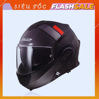 Nón bảo hiểm fullface ls2 ff399 lật hàm 180 độ 2 kính đen nhám đỏ chính hãng