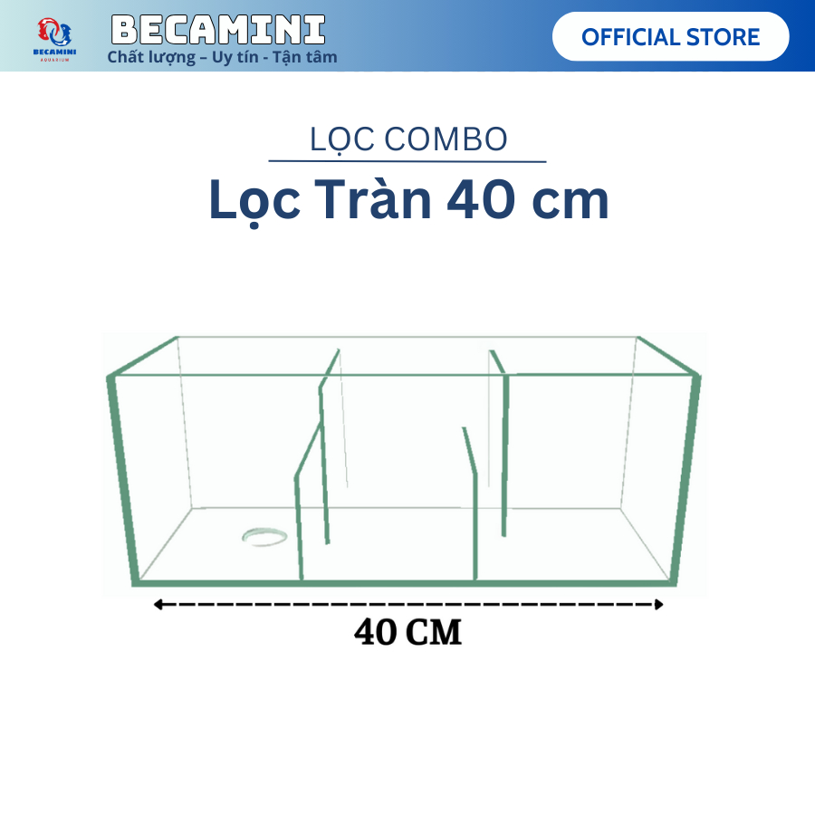 Lọc tràn cho hồ cá kích thước 40cm