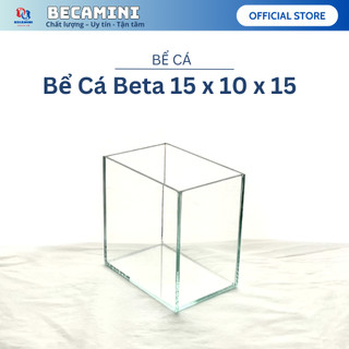 Bể cá mini để bàn 15cm TẶNG KÈM phụ kiện trang trí