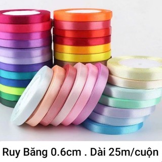Ruy băng lụa 0.6cm cuộn 25 mét loại đẹp
