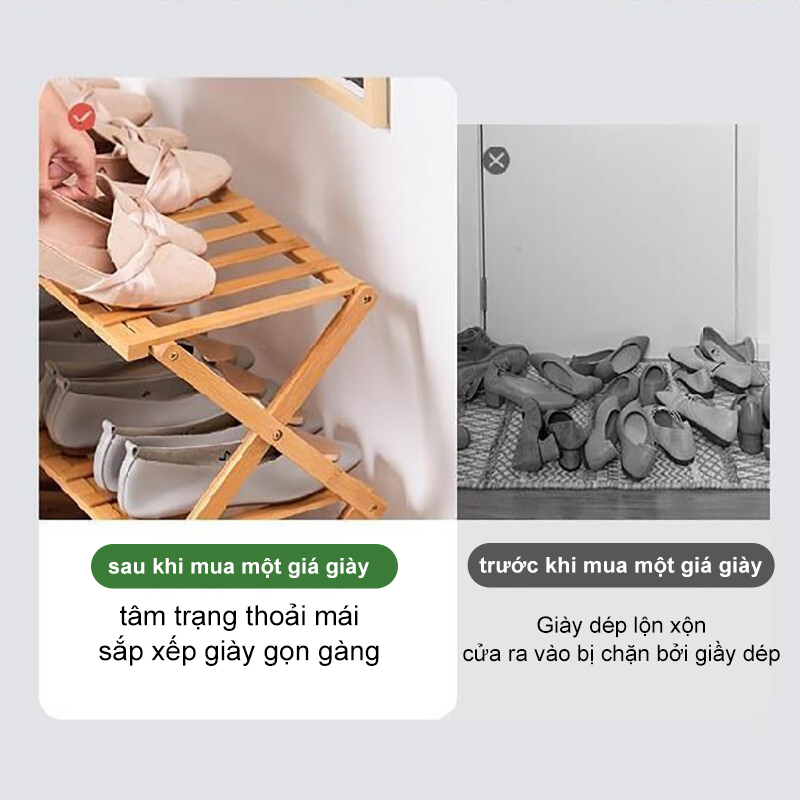HEINO Kệ Để Giày Dép Nhiều Tầng Được Dành Cho Nhà Cử Thiết Kế Đơn Giản Gỗ Tre Cao Cấp Nhập Khẩu Mỹ | BigBuy360 - bigbuy360.vn