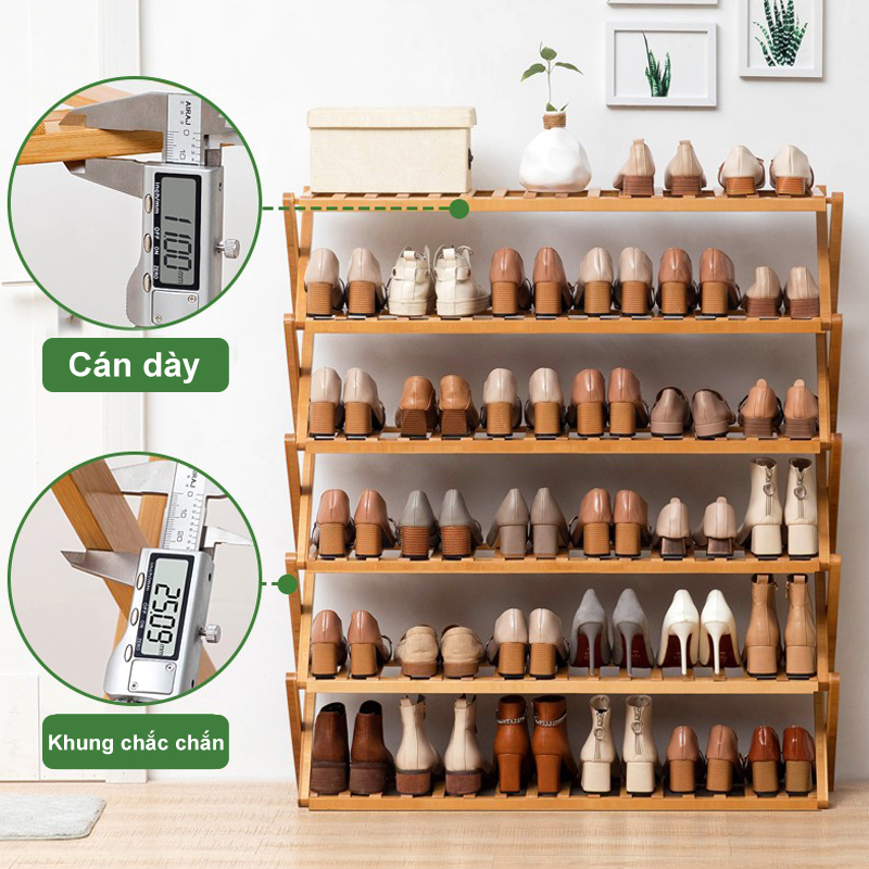 HEINO Kệ Để Giày Dép Nhiều Tầng Được Dành Cho Nhà Cử Thiết Kế Đơn Giản Gỗ Tre Cao Cấp Nhập Khẩu Mỹ | BigBuy360 - bigbuy360.vn