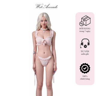 Set bikini sabie thun ren bèo nhún phối nơ 24at-14-m