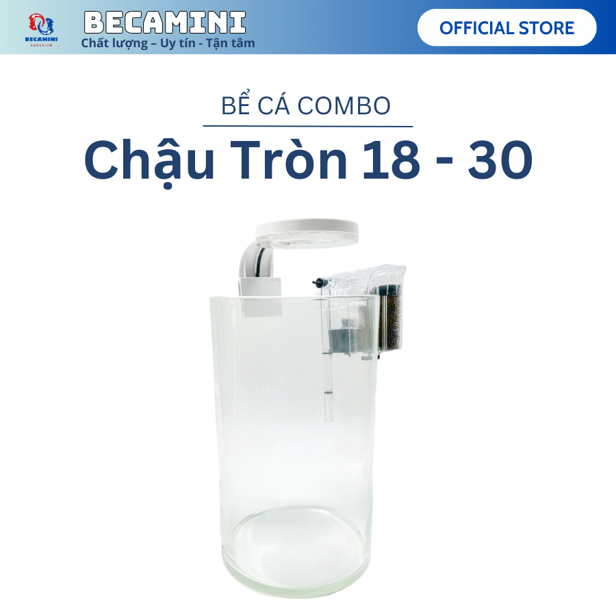 Bể cá mini để bàn COMBO kèm phụ kiện ( ống 18x30 )