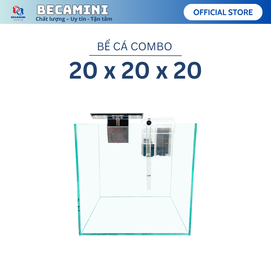 Bể cá mini CUBIC 20cm COMBO( CHỌN MẪU)Tặng 5 món phụ kiện trang trí