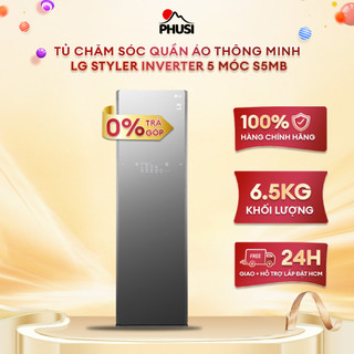 S5MB Tủ chăm sóc quần áo thông minh LG Styler Inverter 5 móc S5MB Màu gương kính S5MB [MIỄN PHÍ VẬN CHUYỂN - LẮP ĐẶT]