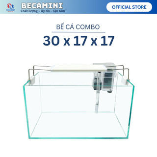Bể cá mini + lọc nước + đèn led 30x17x17cm