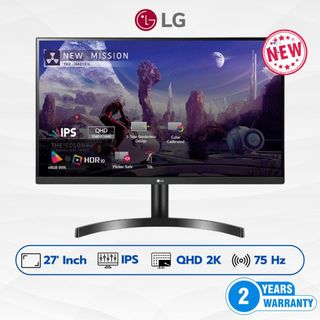 [full vat] màn hình lg 27qn600-b (27 inch/2k/ips/75hz/5ms/350nits/hdmi+dp+audio)