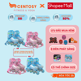 Giày Trượt Patin Trẻ Em Baby - Có 8 Bánh Đèn Sáng, Giày Patin Trẻ Em Form Nhựa, Tăng 3 Size Cho Bé Sử Dụng
