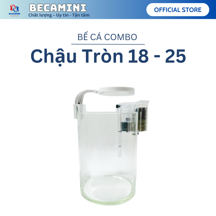 Bể cá mini để bàn COMBO kèm phụ kiện ( ống 18x25 )