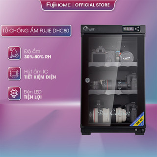 Tủ chống ẩm máy ảnh 80 Lít nhập khẩu Fujie, tủ hút ẩm 3 ngăn chống xước, tiết kiệm điện bảo hành 5 năm