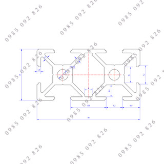 Nhôm định hình 20x40 (LWA-241662400) - Miễn phí cắt theo kích thước yêu cầu.