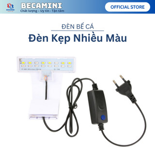 Đèn bể cá mini LED KẸP 12cm nhiều màu siêu sáng phù hợp cho bể cá bể thủy sinh