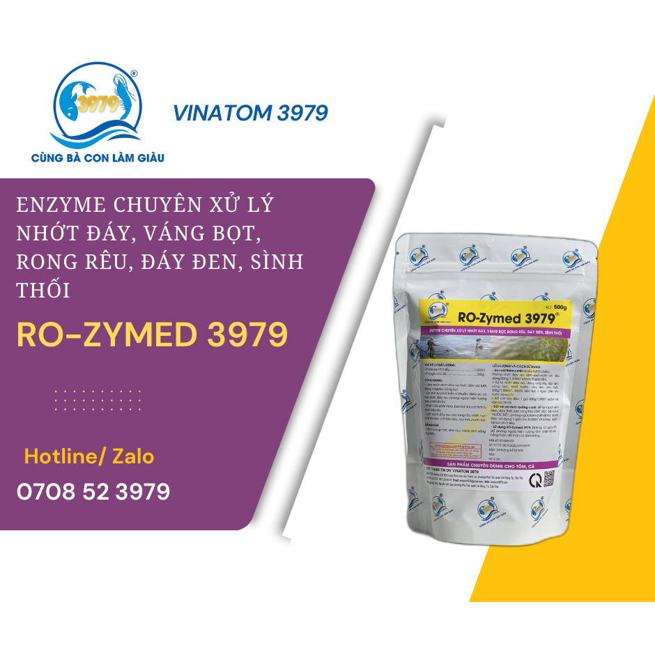 RO-Zymed 3979- ENZYME CHUYÊN XỬ LÝ NHỚT ĐÁY, VÁNG BỌT, RONG RÊU, ĐÁY ĐEN, SÌNH THỐI