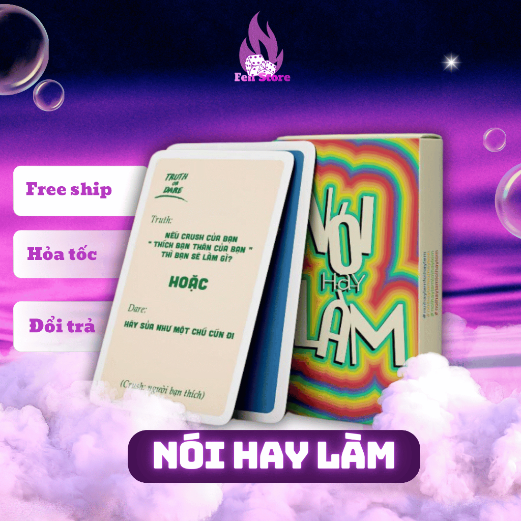 Bộ Bài Nói Hay Làm Official Giấy Cứng Party Game Thật Hay Thách Vui Nhộn Chơi Nhóm THE KAS