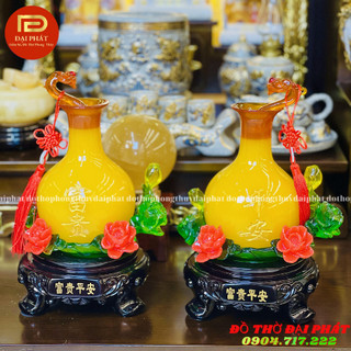 Cặp bình tài lộc như ý hoa hồng ĐẠI PHÁT, lục bình phong thuỷ, bình hút lộc mang lại thịnh vượng và may mắn