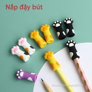 Hcm - nắp đậy bút chì hình chân mèo dễ thương | bịch nắp nhựa bút chì deli các loại