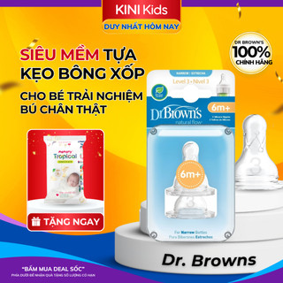 Núm ti dr browns cổ hẹp - núm vú ty bình sữa cho bé sơ sinh an toàn, mềm mại đàn hồi như bú mẹ