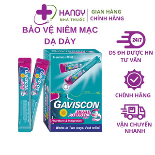 Gel bảo vệ niêm mạc dạ dày, giảm trào ngược dạ dày, giảm ợ hơi, ợ chua Gaviscon Dual Action màu hồng