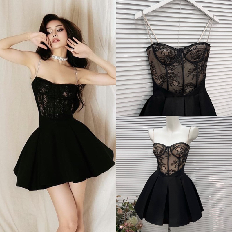 👗ĐẦM XOÈ REN KẾT ĐÁ TÙNG BỒNG <ảnh thật ở cuối>