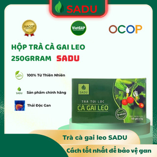 Hộp trà túi lọc cà gai leo SADU, mát gan, hỗ trợ gan, hộp 250gam(50 túi lọc)
