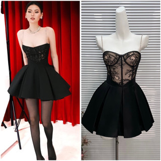 Đầm xoè ren kết đá tùng bồng