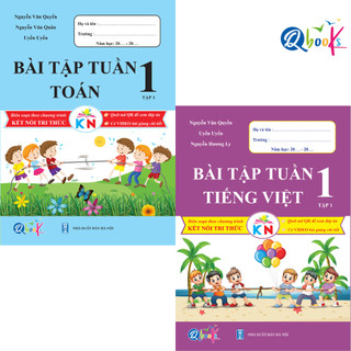 Sách - Combo Bài Tập Tuần Toán và Tiếng Việt 1 - Kết nối tri thức với cuộc sống - Tập 1 (2 cuốn)