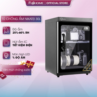 Tủ hút ẩm máy ảnh 30 Lít nhập khẩu cao cấp NIKATEI NC-30C, tủ chống ẩm 30L hai ngăn tiết kiệm điện chính hãng BH 5 năm